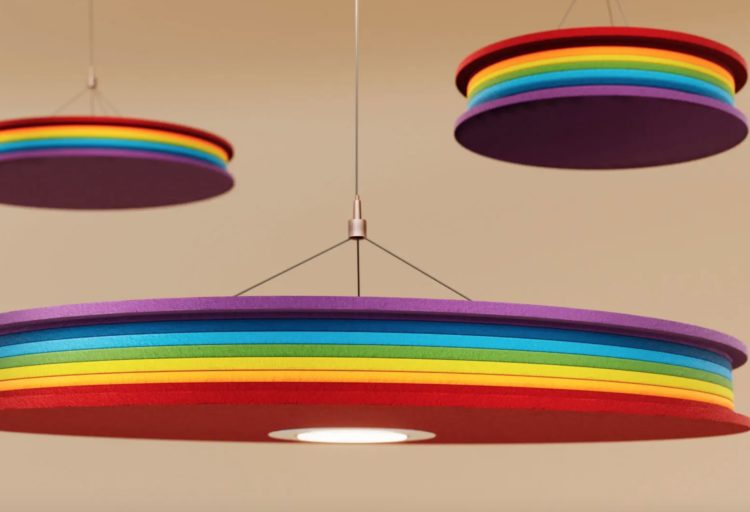 Macaroon three fixtures in rainbow color scheme
