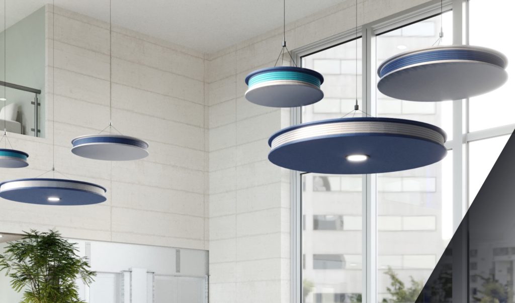 Macaroon six fixture in blue and silver color palette