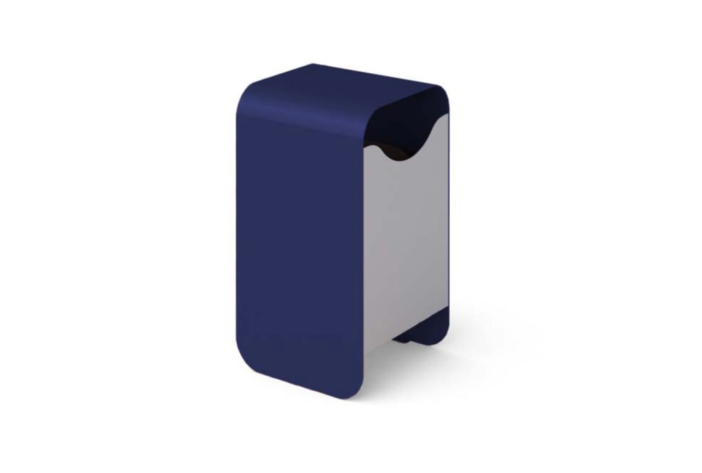 blue covered litter biin