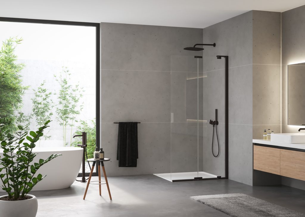 Duka frameless shower in black