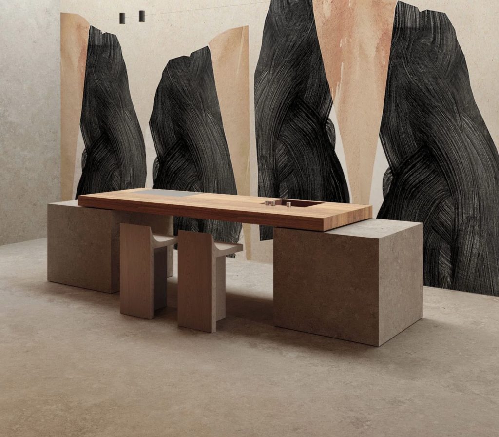 Abstract shapes that look like jagged rocks from the Artists Collection
