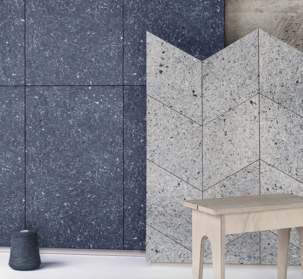 Pierreplume panels made into privacy screens in gray and blue