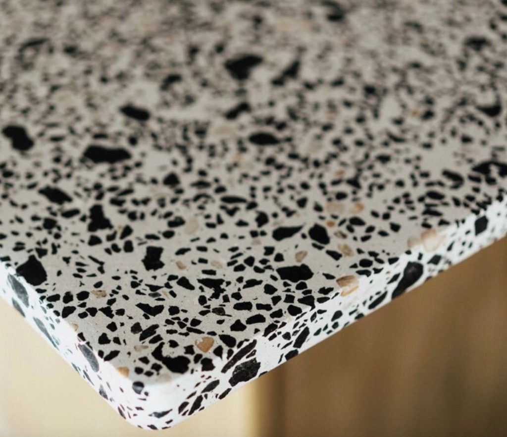 detail of terrazzo tabletop