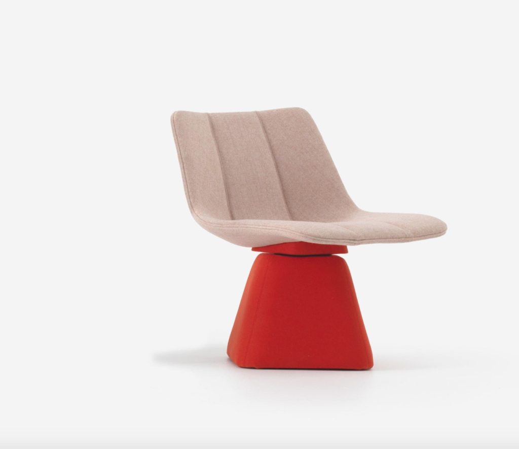 Volley chair pink seat on red base