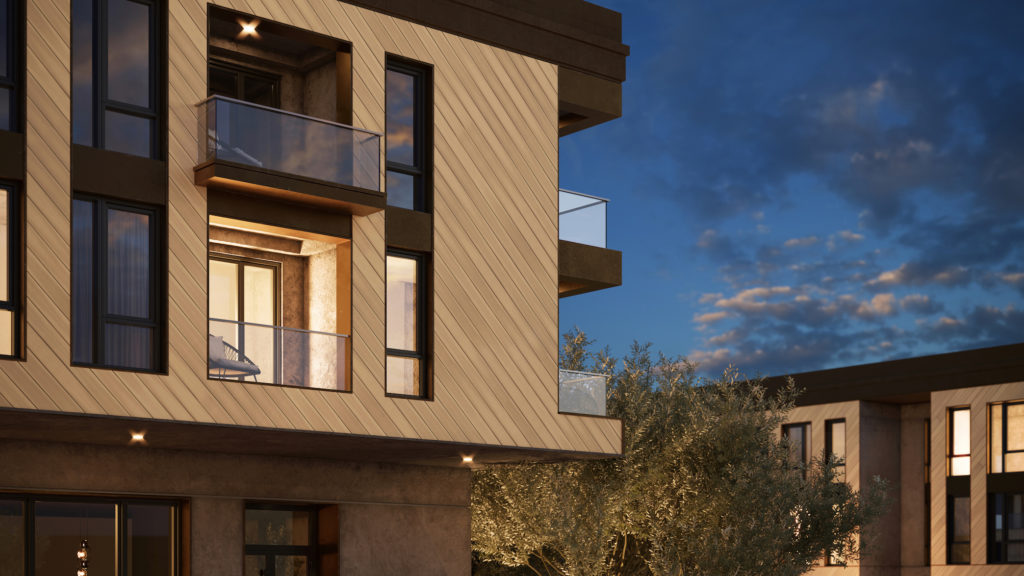 Wildwood bamboo cladding on exterior of apartment building