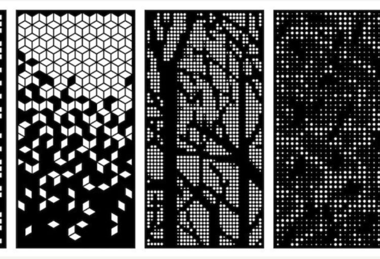 sample designs from the Metals in Motion collection on white background