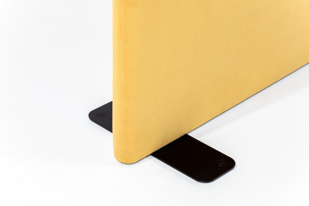 Detail of steel base of space divider