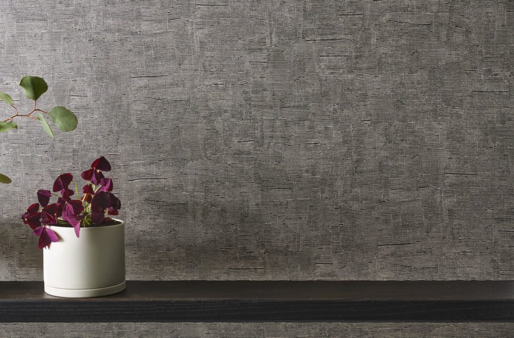Equilibrium textile gray with black undulating lines