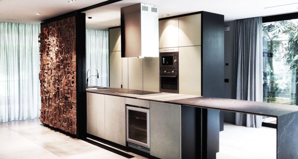 kitchen with non-concrete cabinet faces
