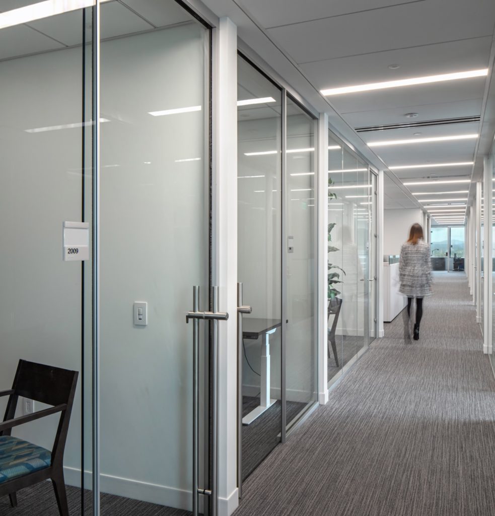 Mimo walls in law firm hallway
