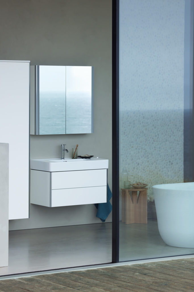 Starck Soleil vanity and partial view of tub