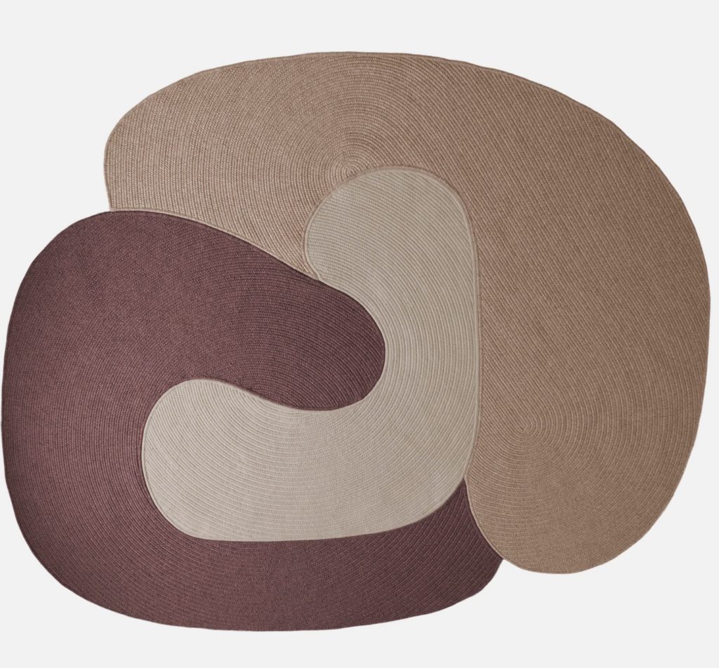 Riff rug in rust, clay, and medium brown