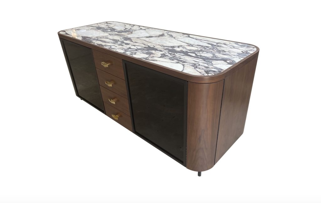 Calacatta Bar in oak with Calacatta marble top