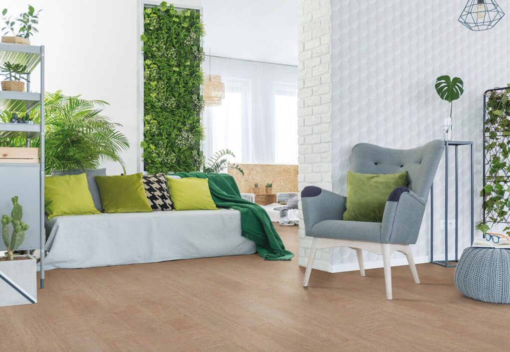 Amorim Wise cork floor with look of natural wood