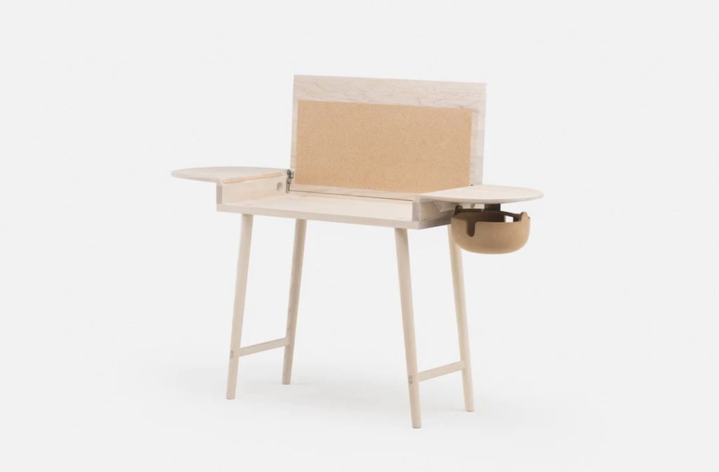 Companions desk in open position, ash