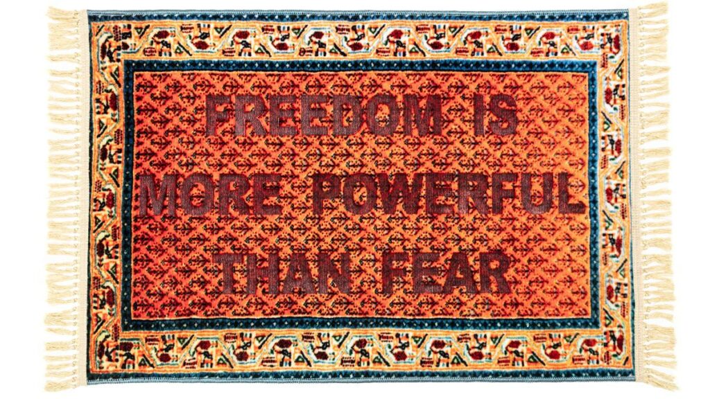 Freedom is more powerful than fear carpet