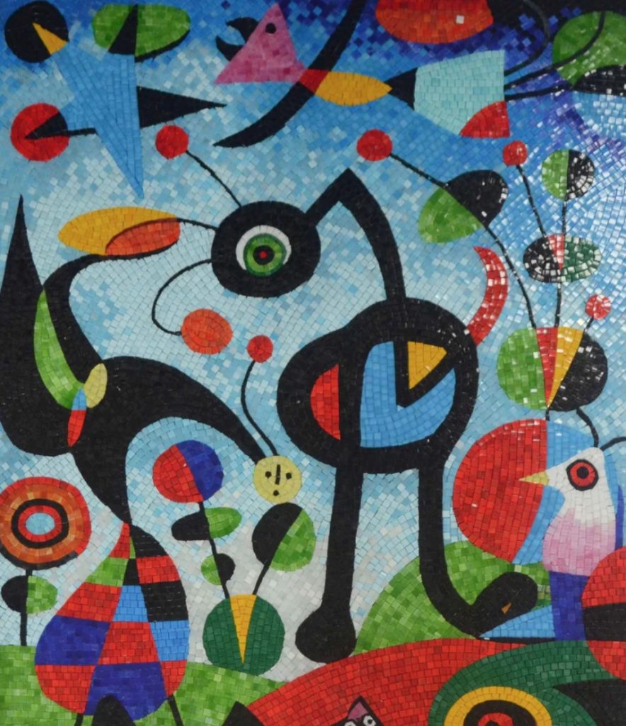 Mozaico abstract design based on a Joan Miró painting