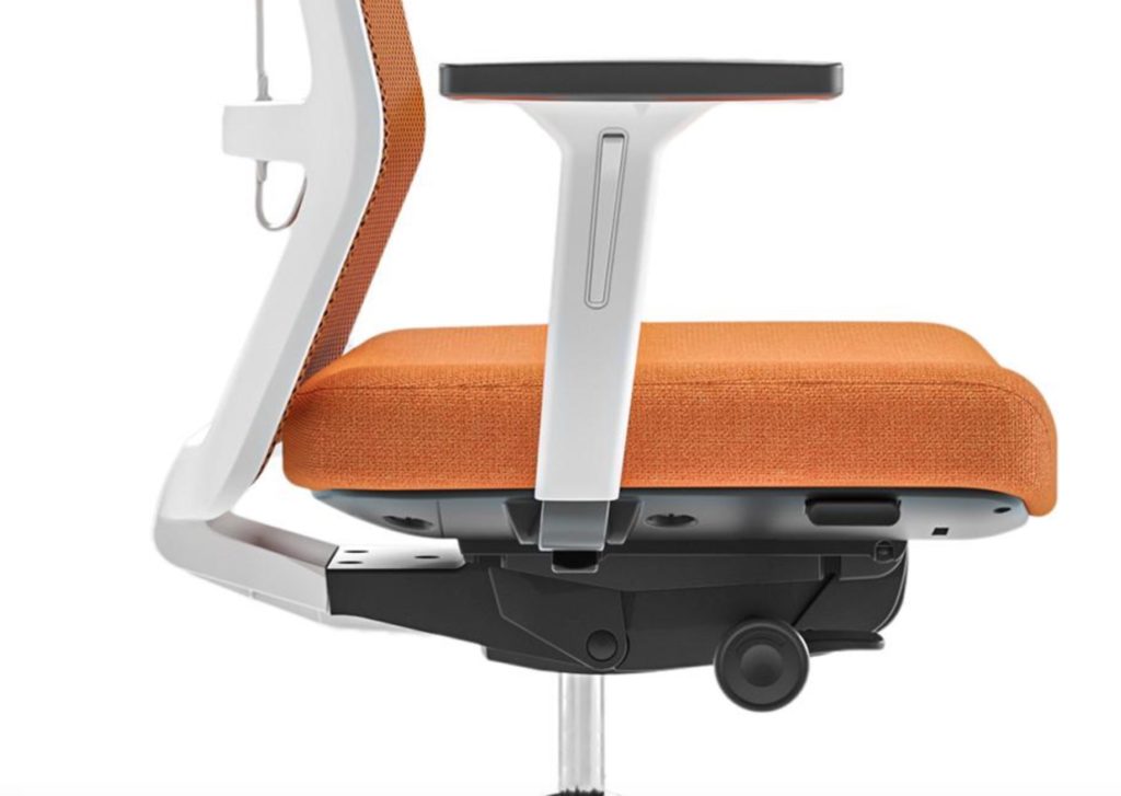 Surf chair side view orange upholstery