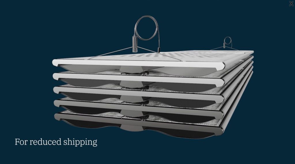 Wings in flattened position for shipping