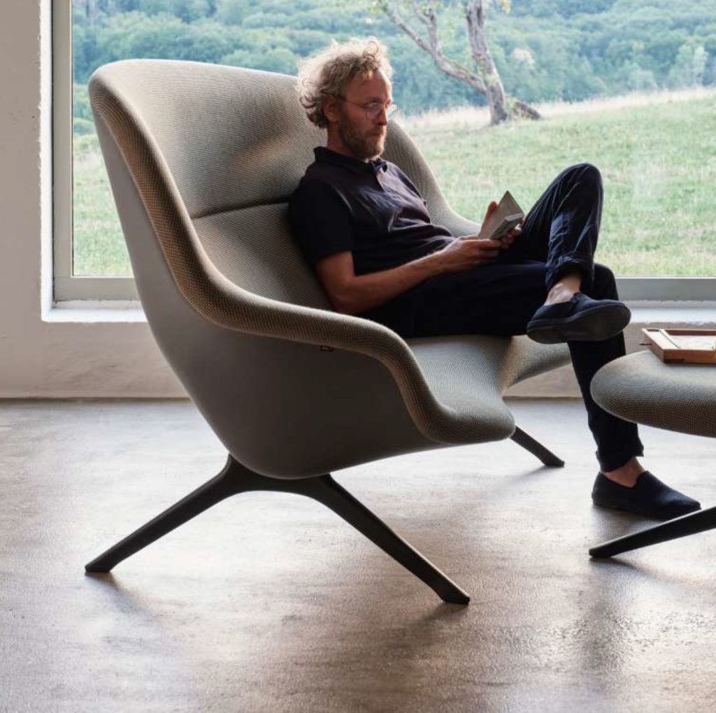 Erwan Bouroullec reading in sofa