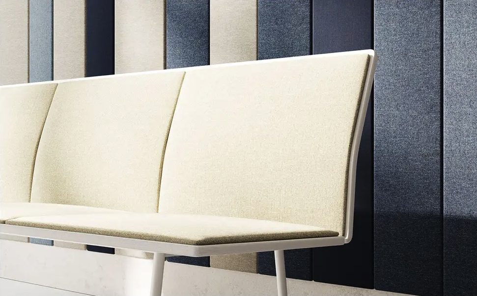 linear bench upholstered in Mackintosh