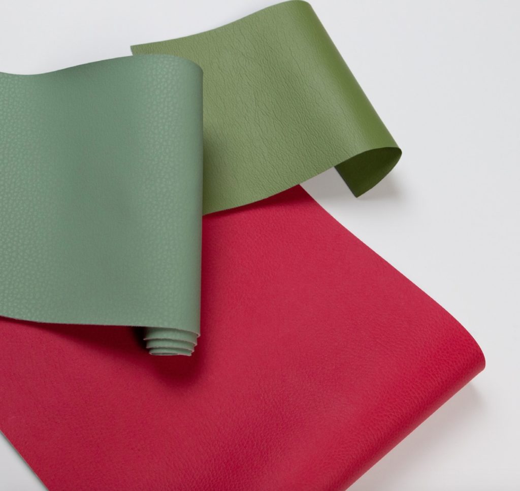 Vivid Punch fabric with other swatches shades of green