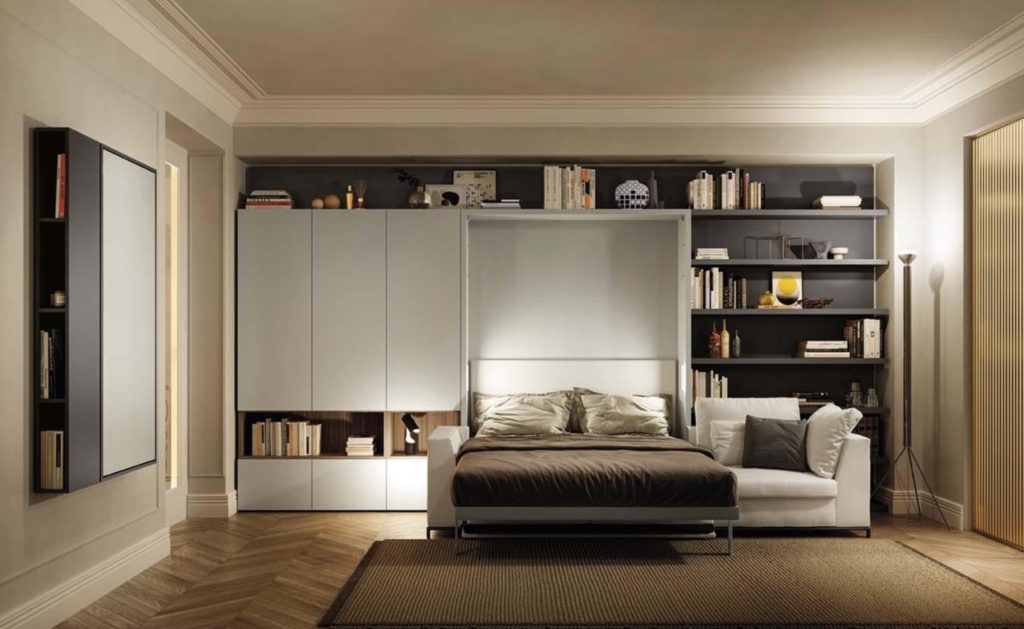 Clei hideaway Murphy bed in library