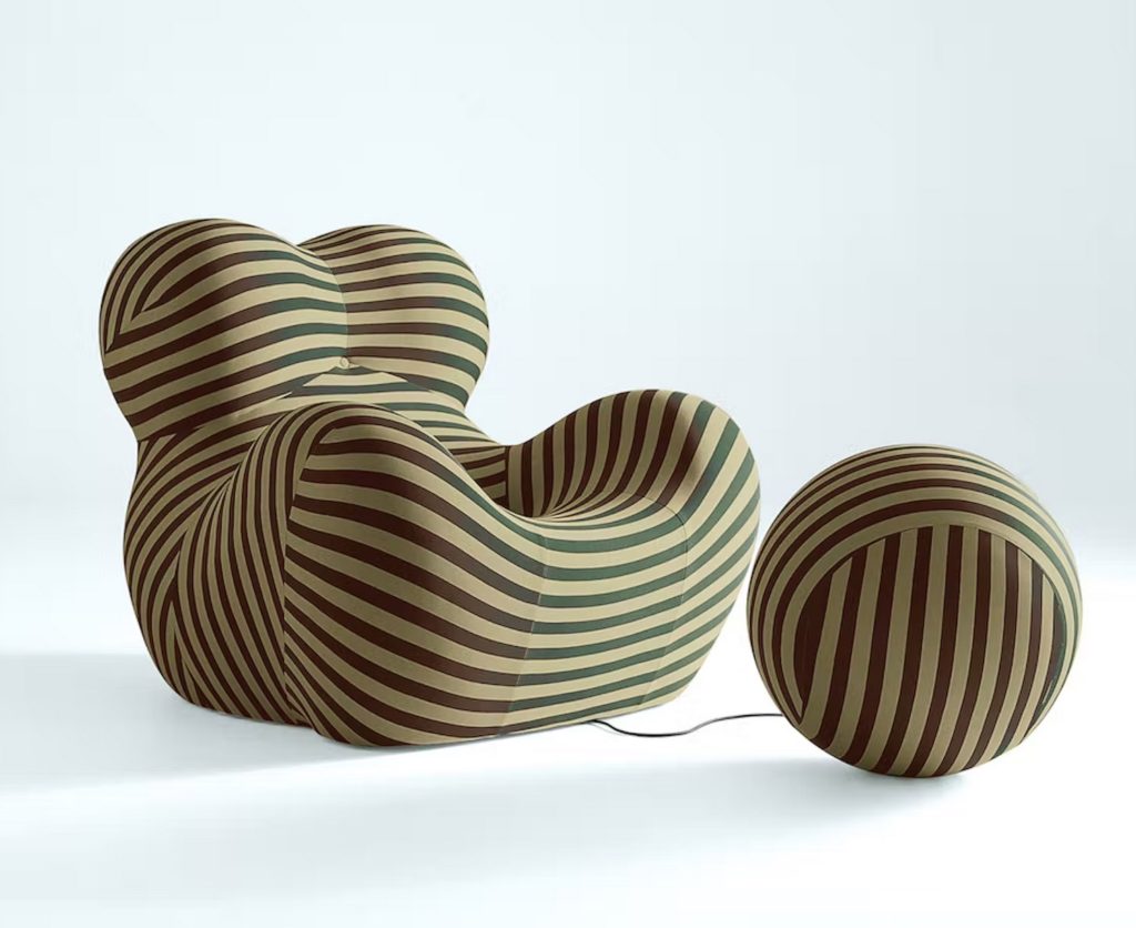 Serie Up cutout in green and beige