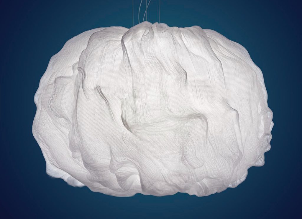 suspension lamp on blue background