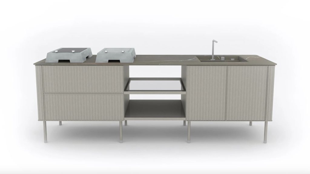 NES outdoor kitchen in light gray