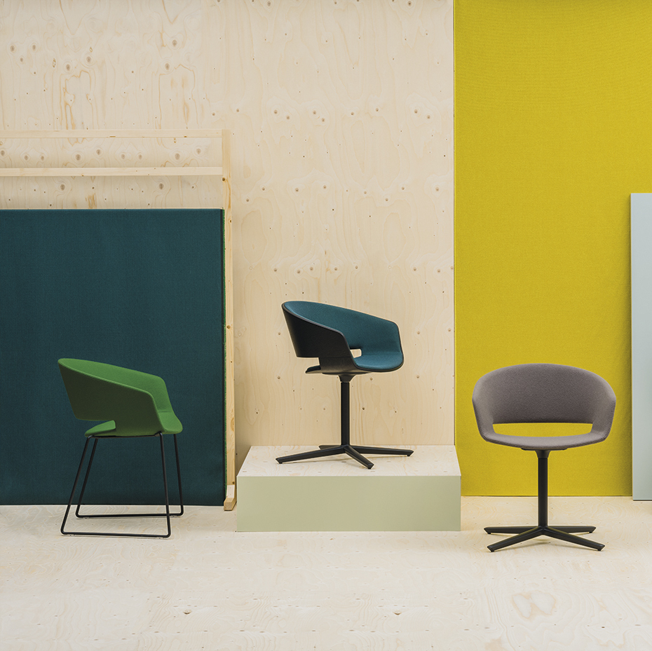 Three Rondas with colorful background in green, blue/black, and taupe