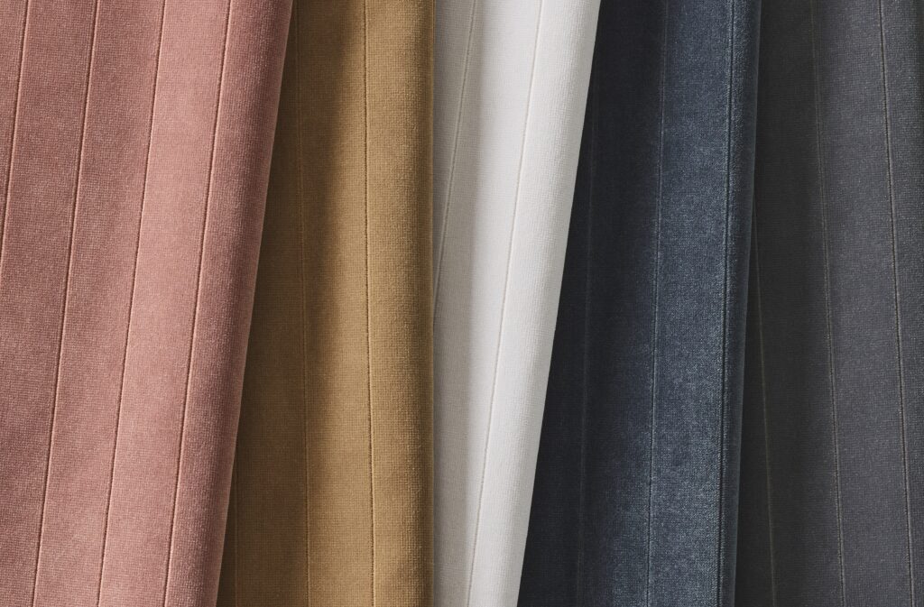 Repose fabric in five colors, detail