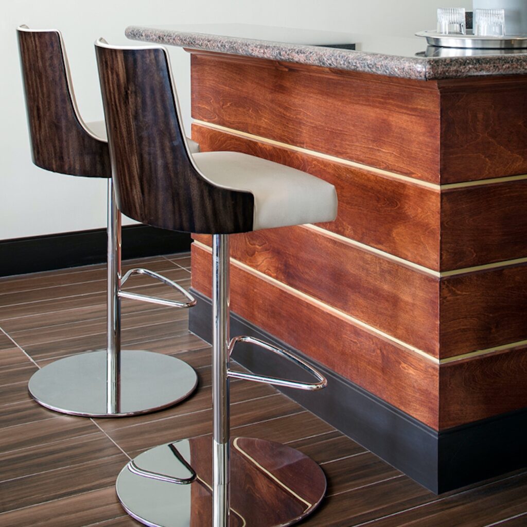 Flexco base sculptures in black at kitchen island