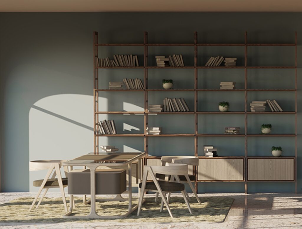Isabel desk in mid-century designed office