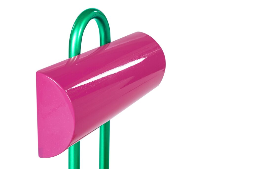 Cyber back detail magenta with green backrest visible