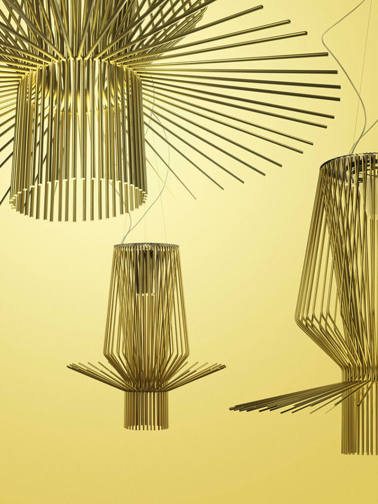 Light detail with gold finish