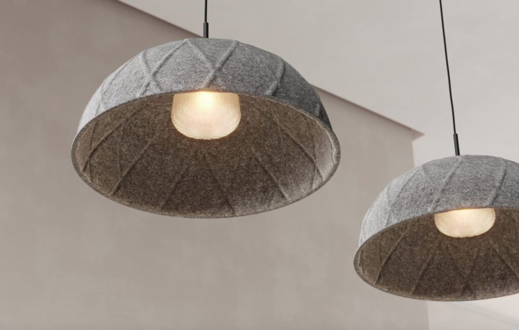 Georgina pendants view from below showing the frosted glass bulb