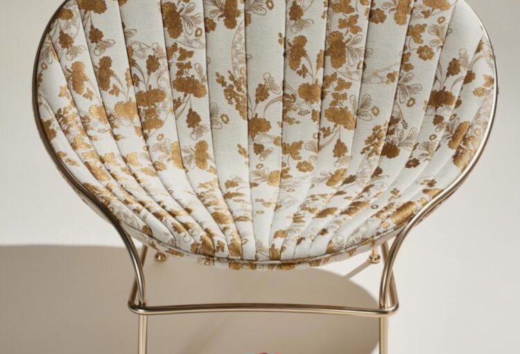 LaVenus white upholstery with gold foliage