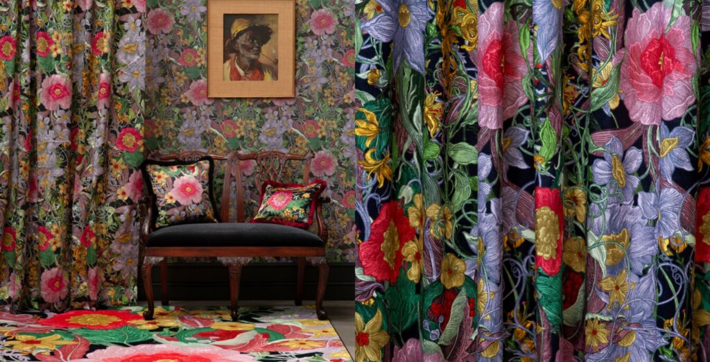 Berkeley Blooms velvet fabric
