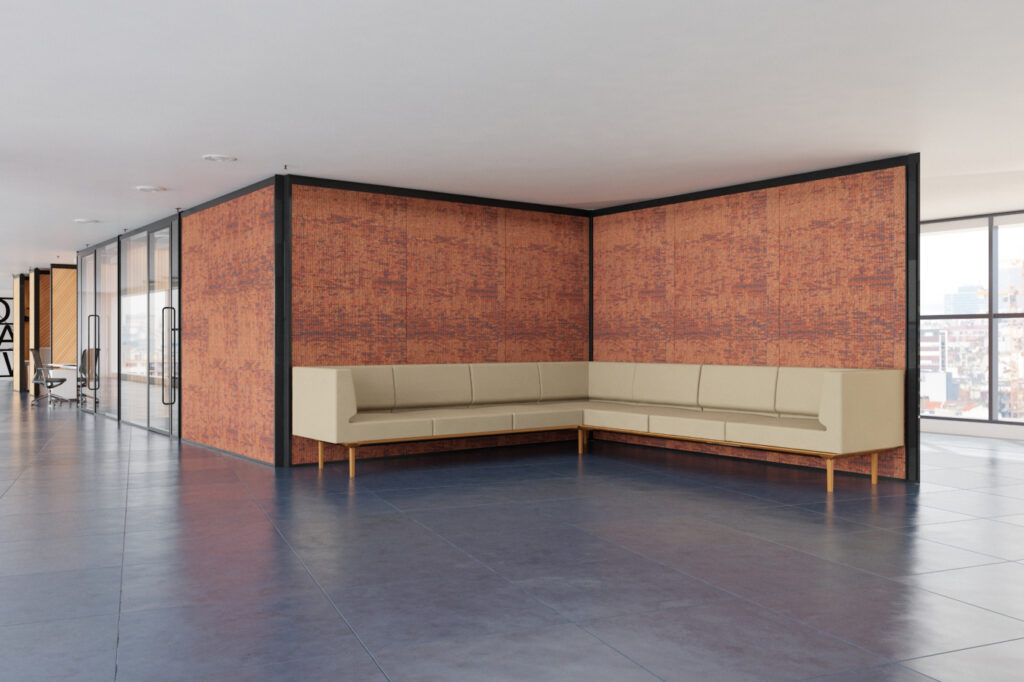 Solid wall with earthy colors and gradated pattern