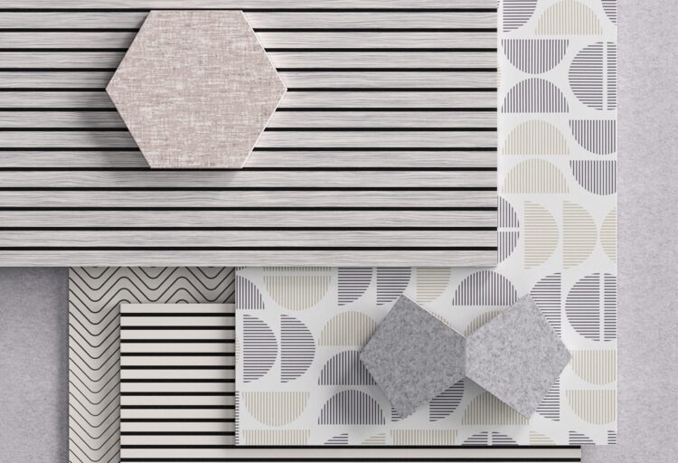 Pindrop collection various panels in gray/white colorway