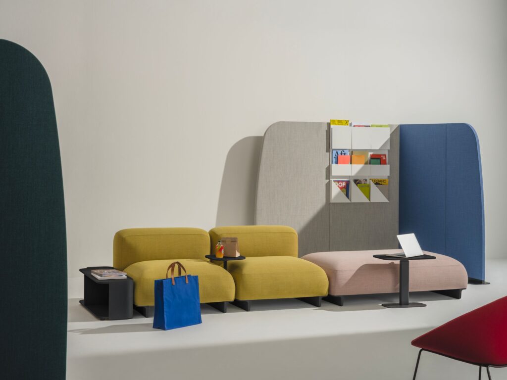 Ralik seating and bench in office environment with partition and chair