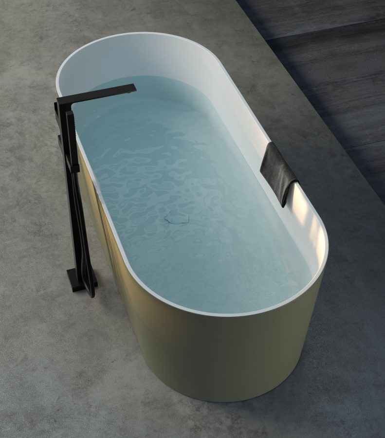 Disenia Deluxe view from above with tub finished in brown/tan