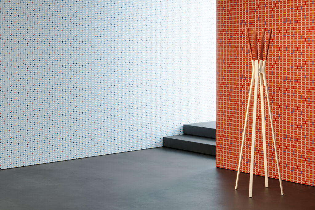 Drop 20 Bitmap colorful textiles with geometric designs of points and grids