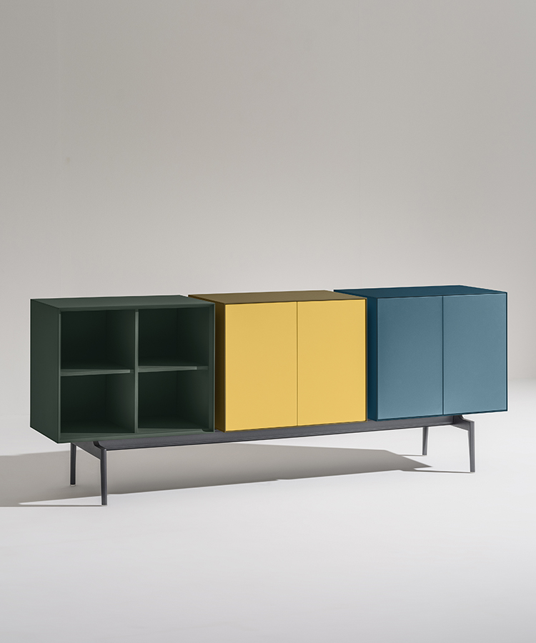 Semiton three-unit in green, yellow, blue
