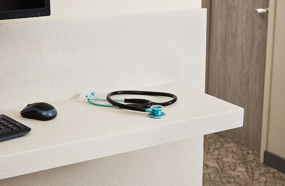 doctor's station countertop off white