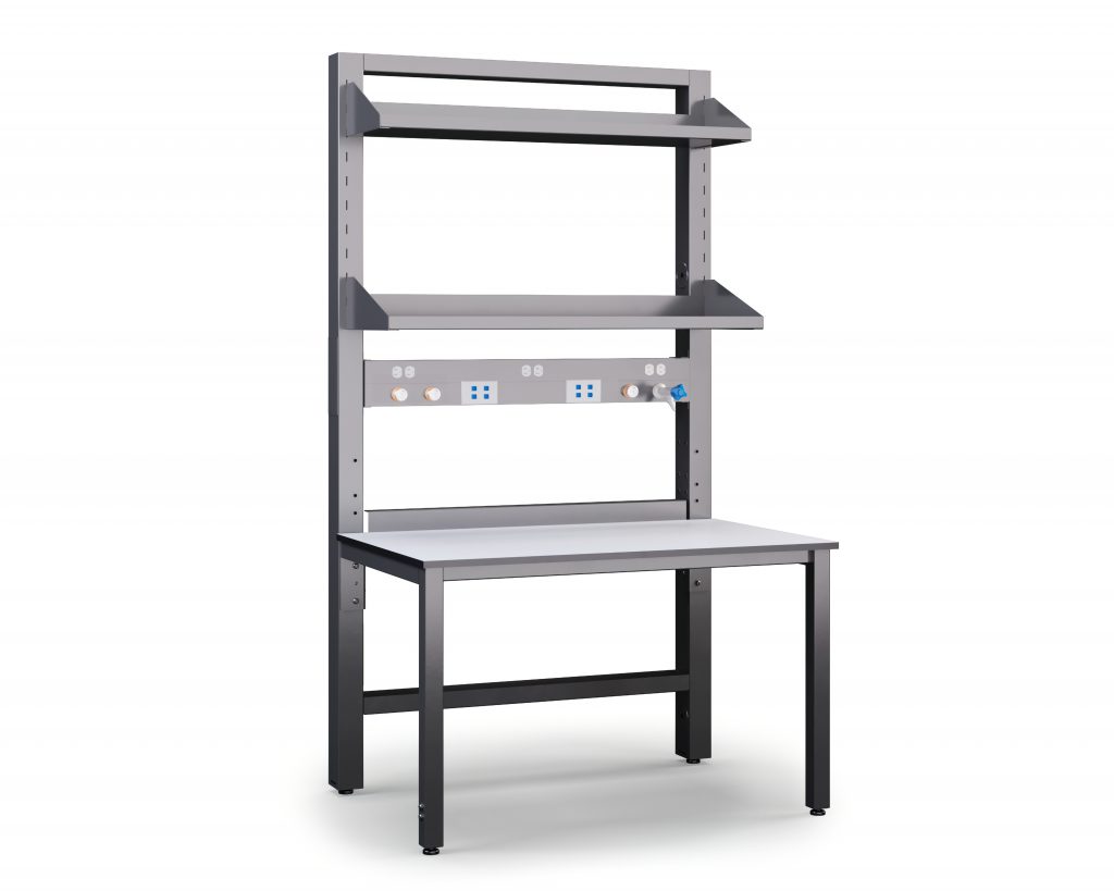 FLX workstation with overhead service panel 