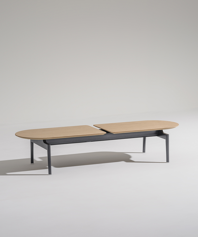 Semiton storage base in gray and natural wood