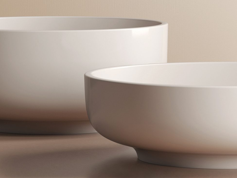Drop basins two sizes, white