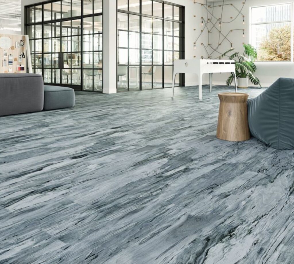 Zone Line Mohawk LVT in lounge area of office